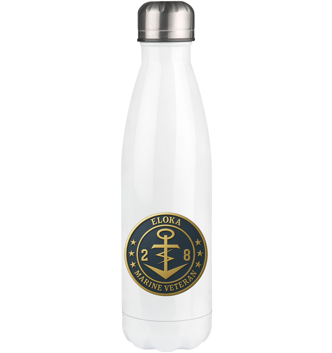 Marine Veteran 28er ELOKA - Metalleffekt - Thermoflasche 500ml