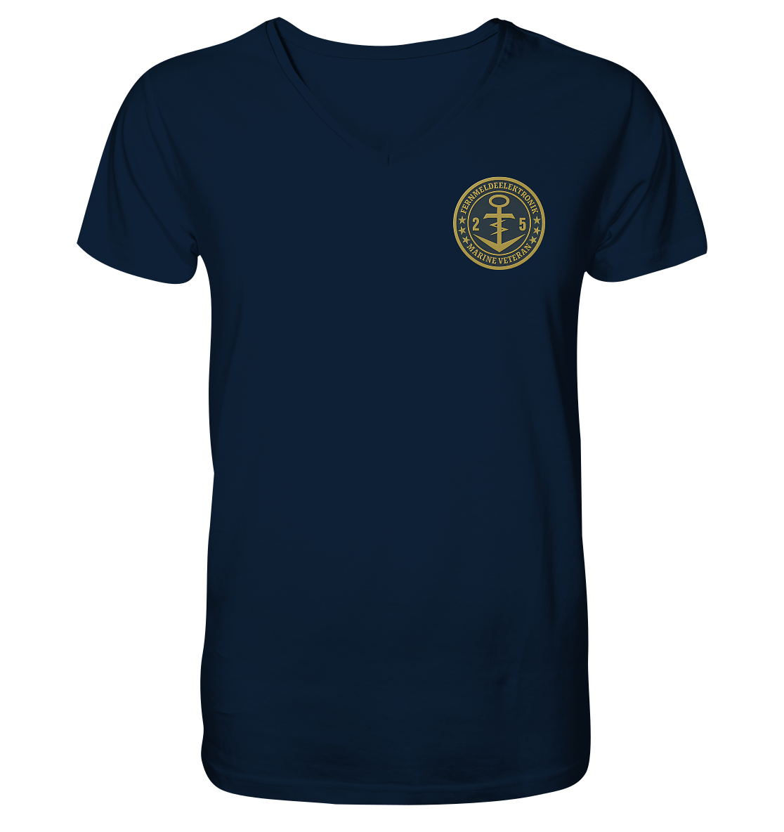 Marine Veteran 25er FERNMELDEELEKTRONIK- Metalleffekt - V-Neck Shirt