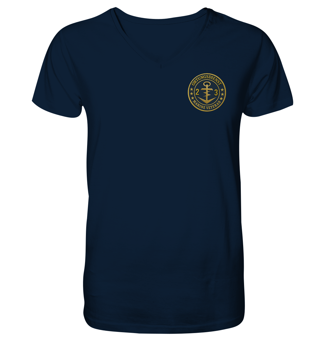 Marine Veteran 23er ORTUNG - Metalleffekt - V-Neck Shirt