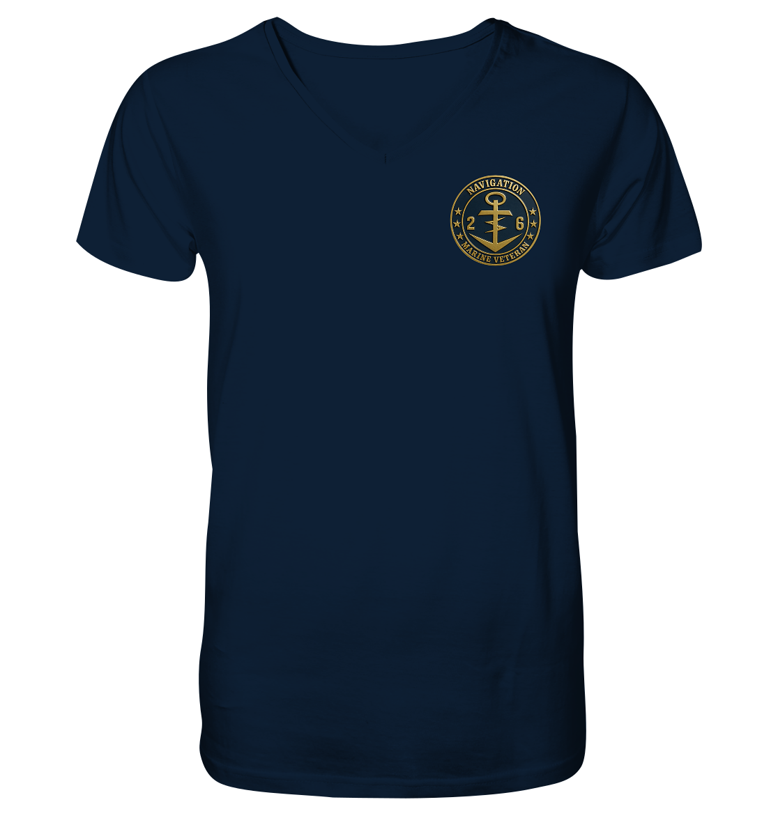 Marine Veteran 26er NAVIGATION - Metalleffekt - V-Neck Shirt
