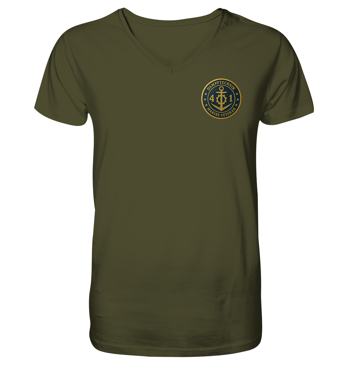 Marine Veteran 41er DAMPFTECHNIK - Metalleffekt - V-Neck Shirt