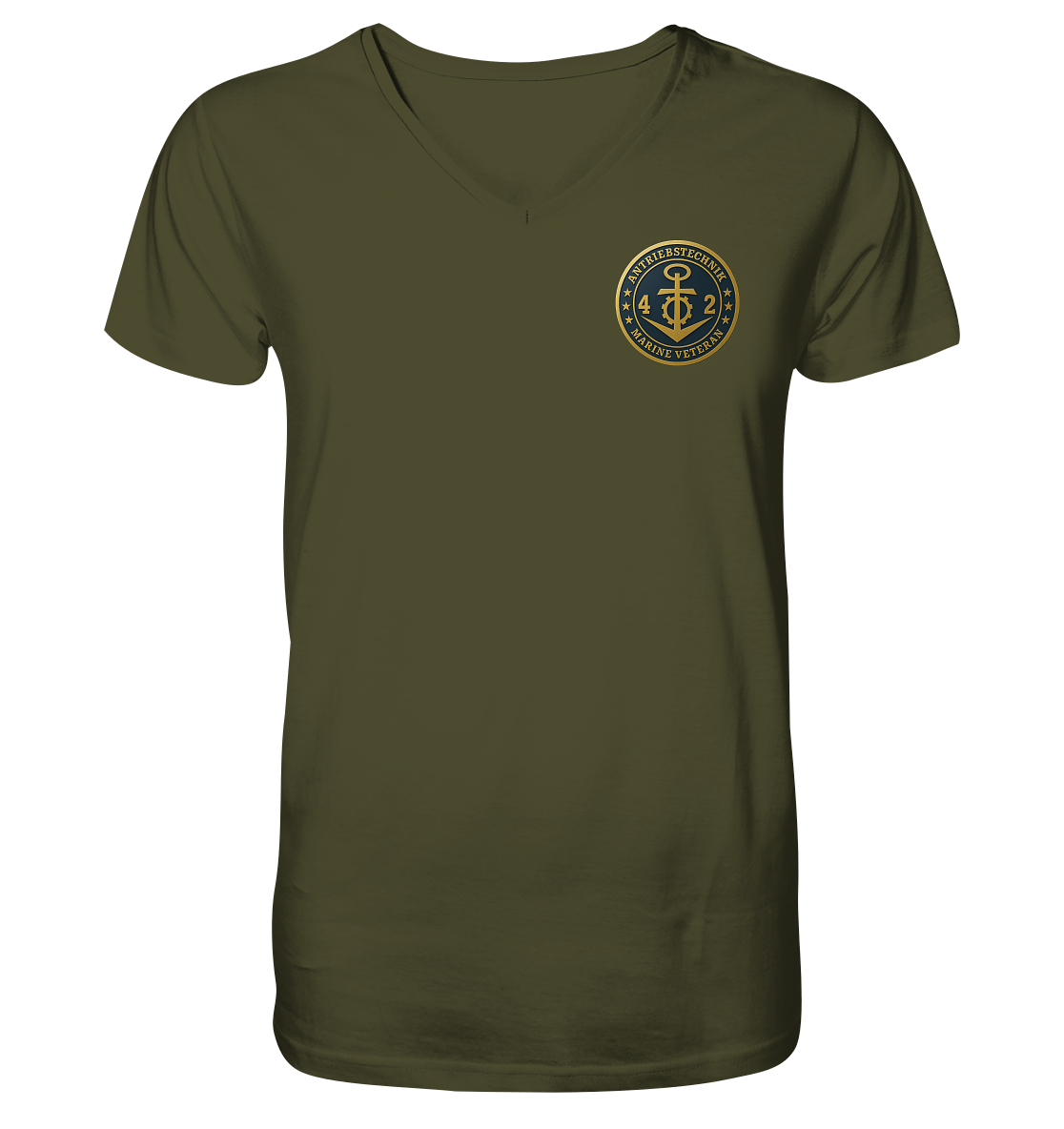 Marine Veteran 42er ANTRIEBSTECHNIK - Metalleffekt - V-Neck Shirt