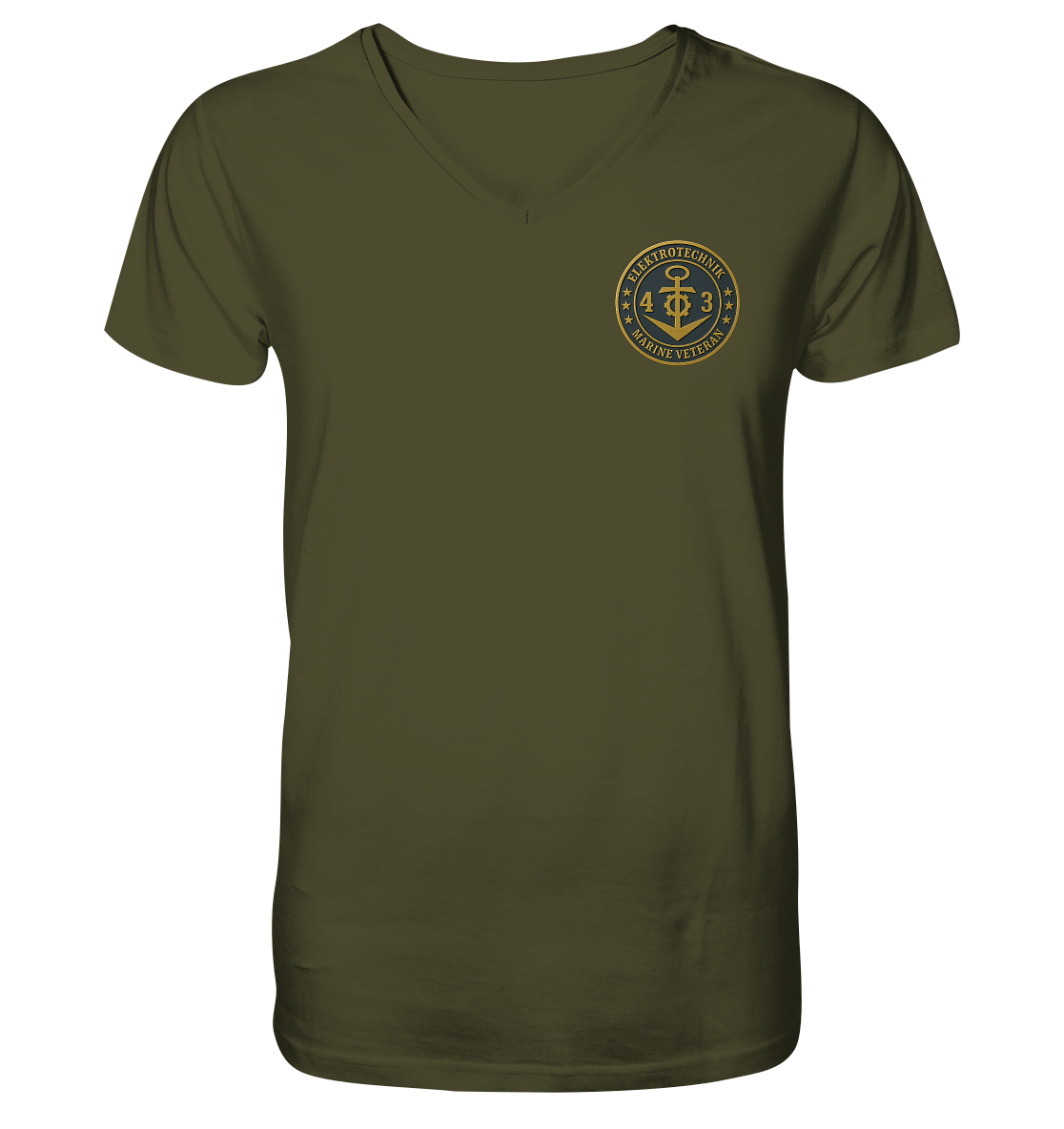 Marine Veteran 43er ELEKTROTECHNIK - Metalleffekt - V-Neck Shirt