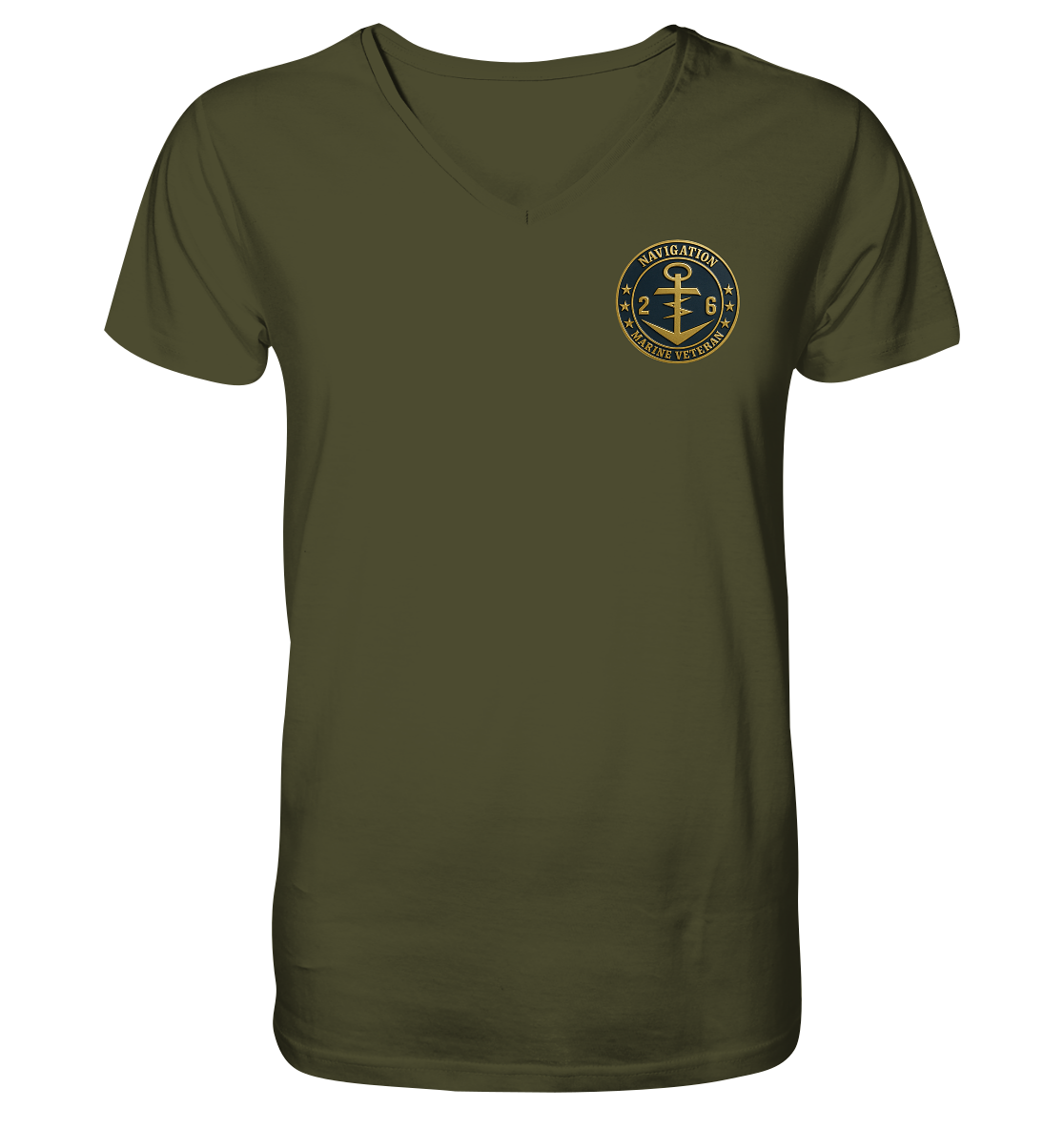 Marine Veteran 26er NAVIGATION - Metalleffekt - V-Neck Shirt