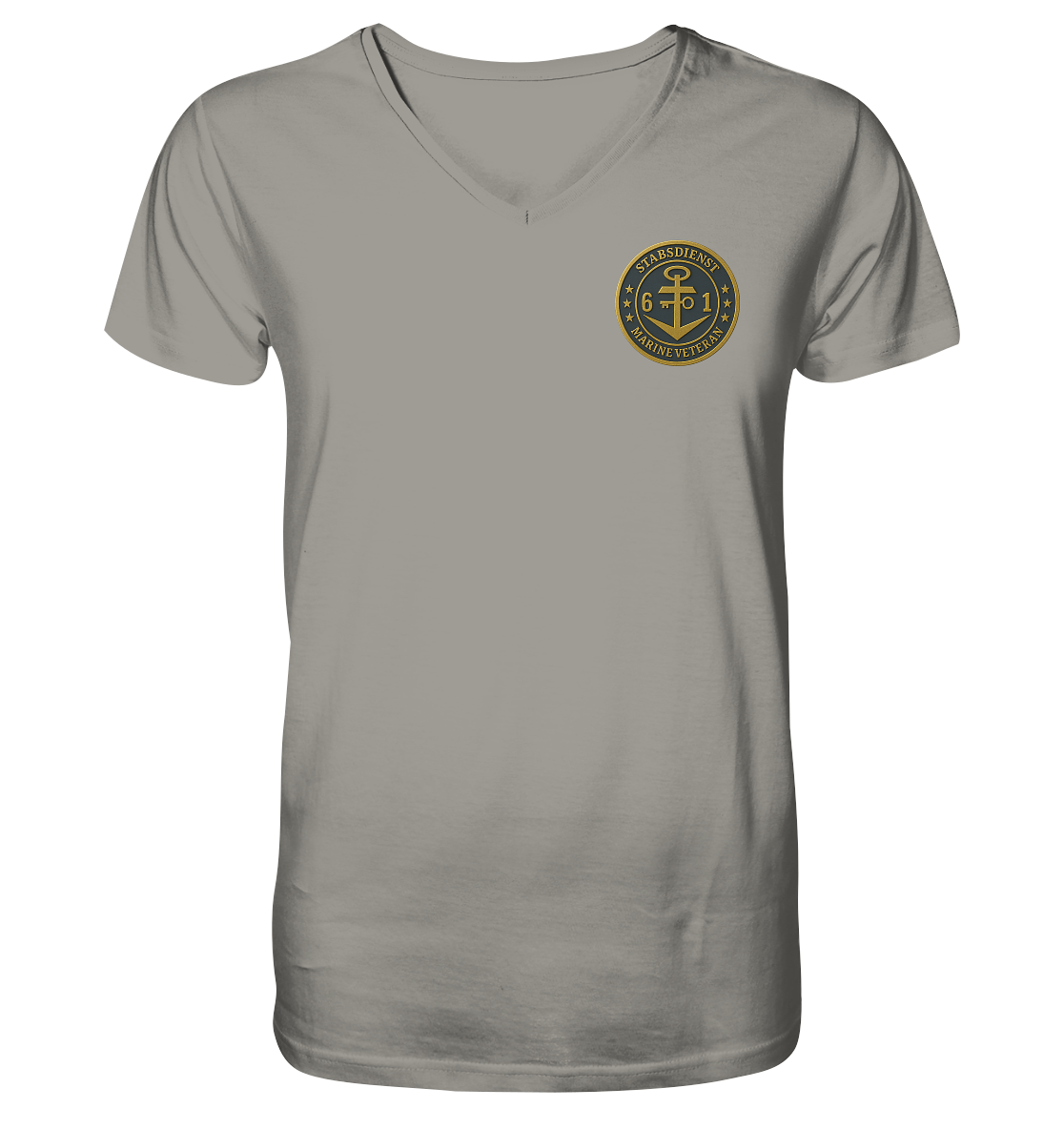 Marine Veteran 61er STABSDIENST - Metalleffekt - V-Neck Shirt