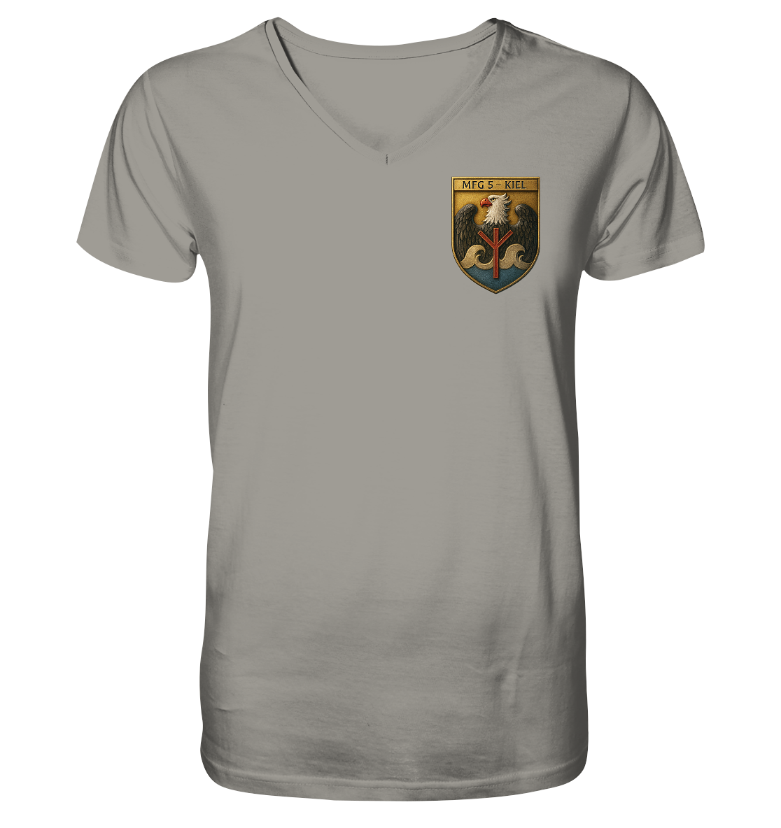 Wappen MFG5 - KIEL - Metalleffekt - V-Neck Shirt