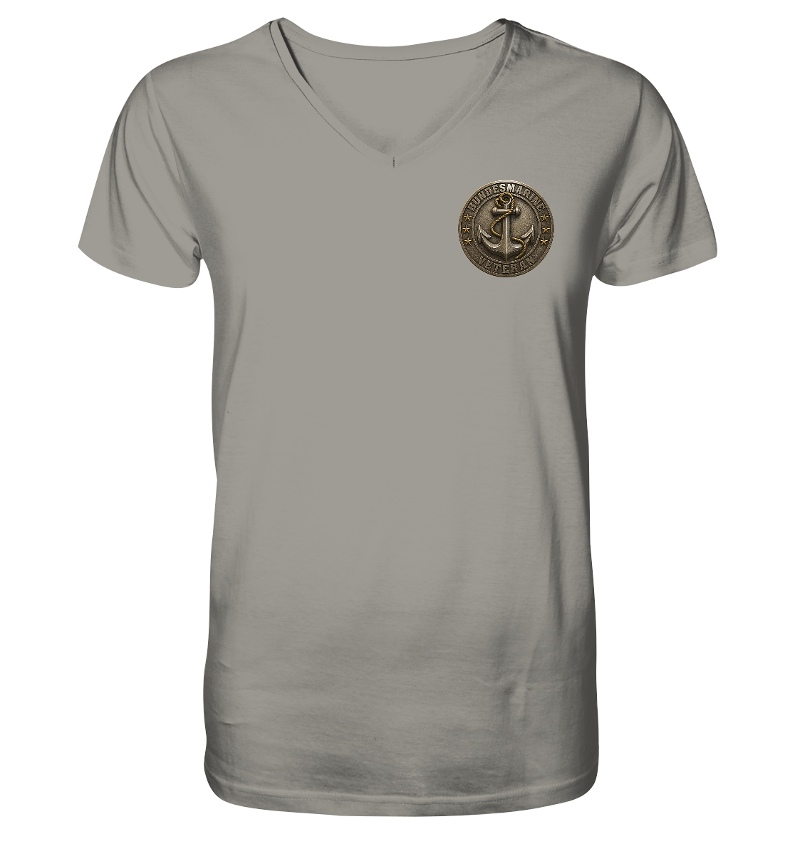 Logo BUNDESMARINE - Metalleffekt - V-Neck Shirt