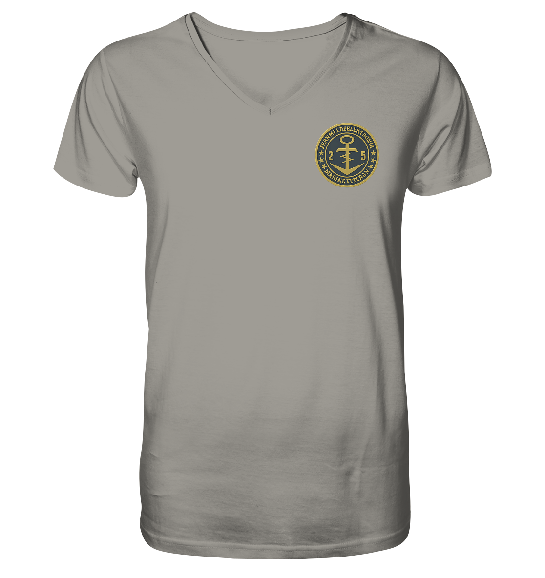 Marine Veteran 25er FERNMELDEELEKTRONIK- Metalleffekt - V-Neck Shirt