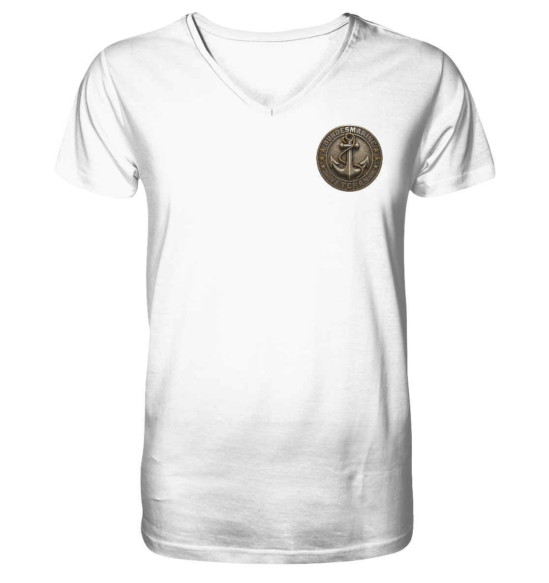 Logo BUNDESMARINE - Metalleffekt - V-Neck Shirt