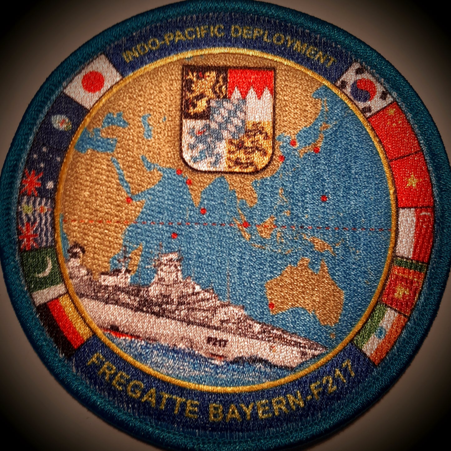 Aufnäher Patch Fregatte F217 BAYERN Indo-Pacific Deployment
