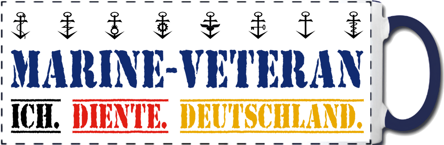 Kaffeebecher "Ich. Diente. Deutschland." weiss/blau 330 ml