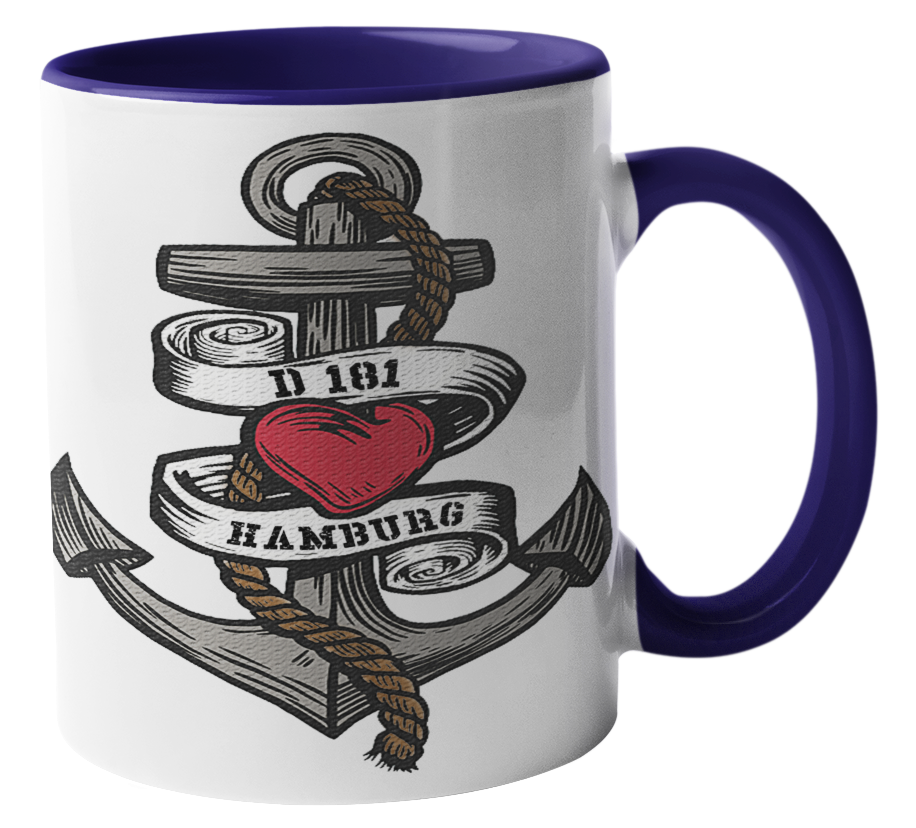 Kaffeebecher Anker-Herz Zerstörer D181 HAMBURG