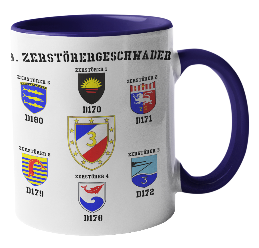 Kaffeebecher 3. Zerstörergeschwader mit Wappen der Fletcher