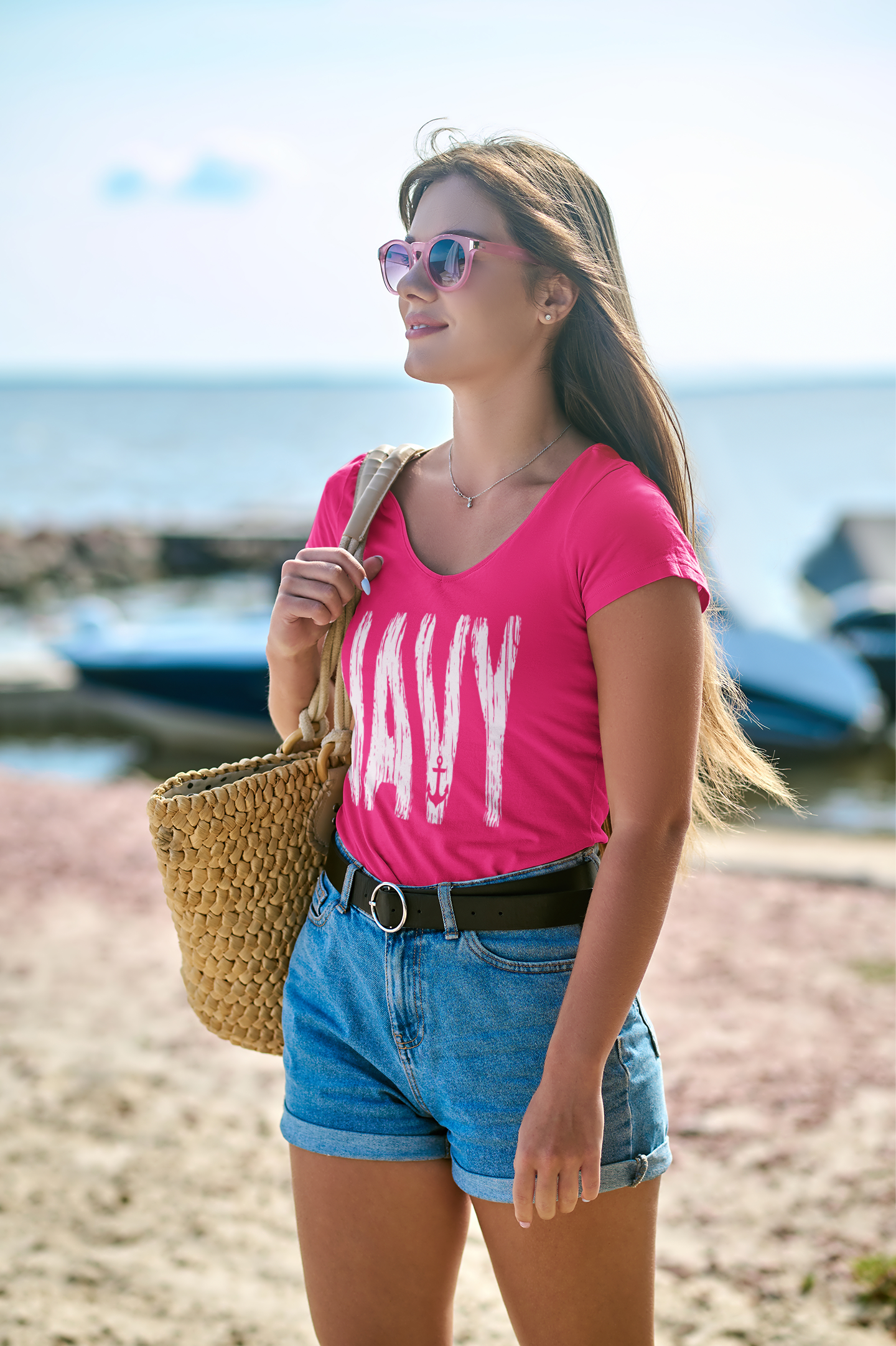 NAVY Anker - Ladies Organic Shirt