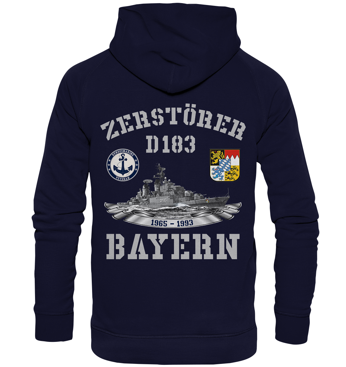 2. ZG Zerstörer D183 BAYERN; beidseitiger Druck - Basic Unisex Hoodie XL