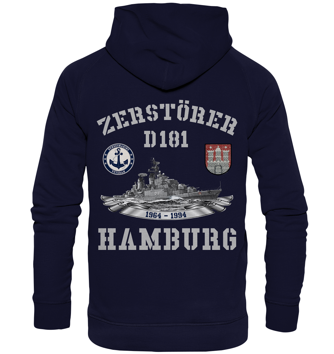2. ZG Zerstörer D181 HAMBURG; beidseitiger Druck - Basic Unisex Hoodie XL