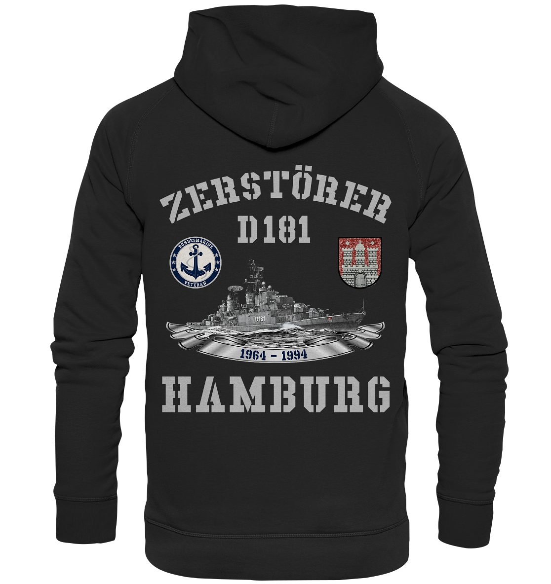2. ZG Zerstörer D181 HAMBURG; beidseitiger Druck - Basic Unisex Hoodie XL