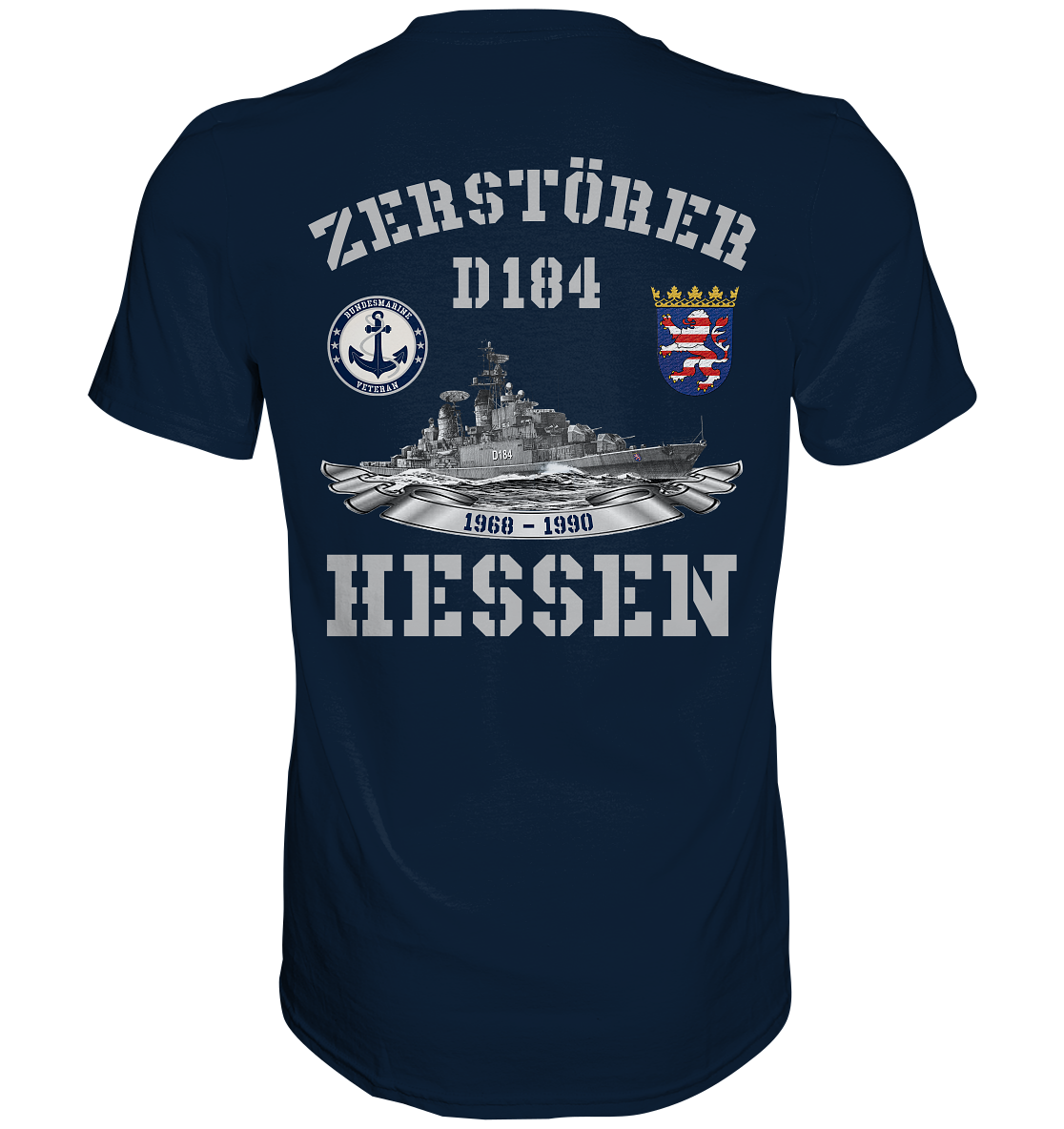 2. ZG Zerstörer D184 HESSEN; beidseitiger Druck - Premium Shirt