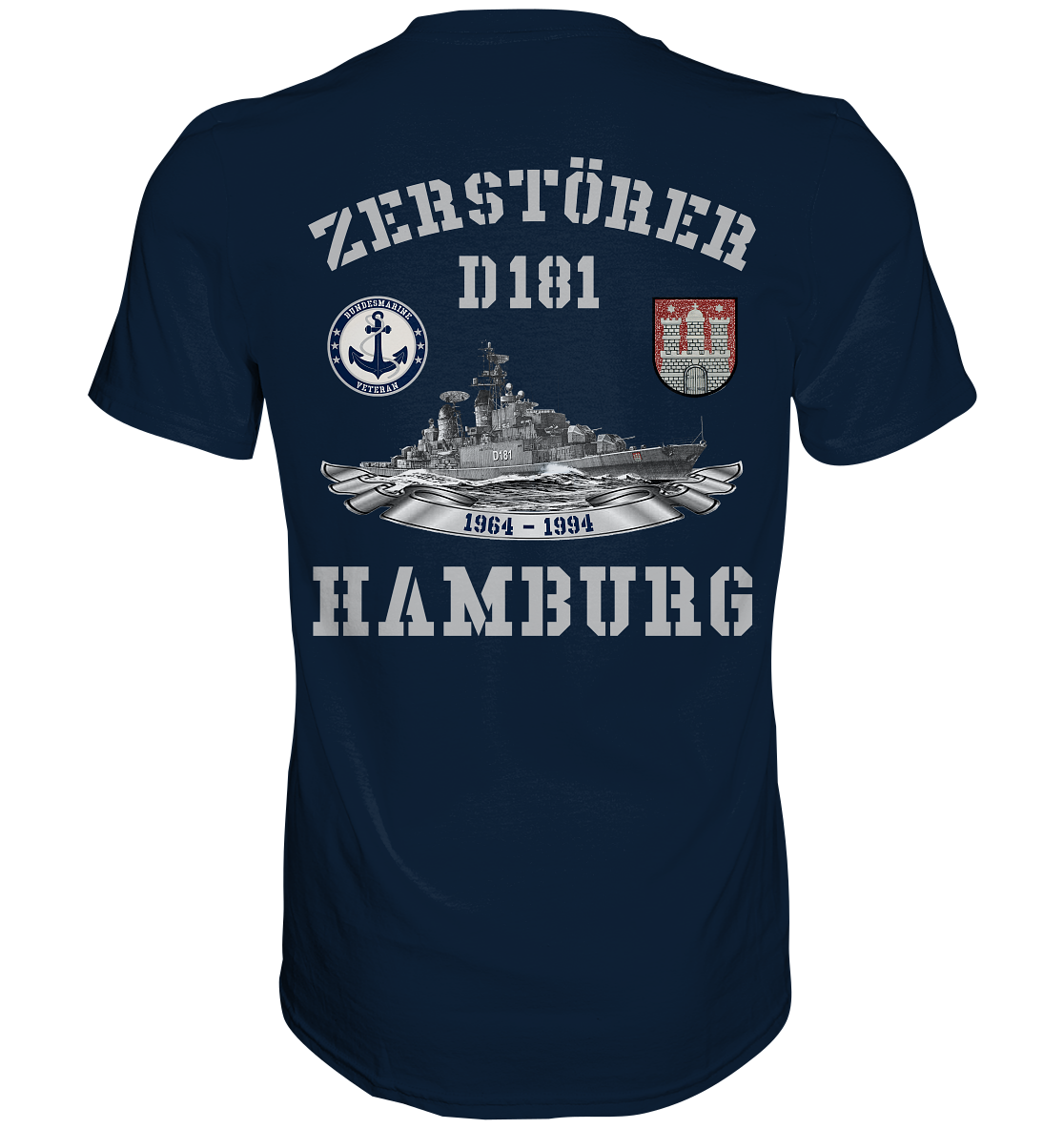2. ZG Zerstörer D181 HAMBURG; beidseitiger Druck - Premium Shirt