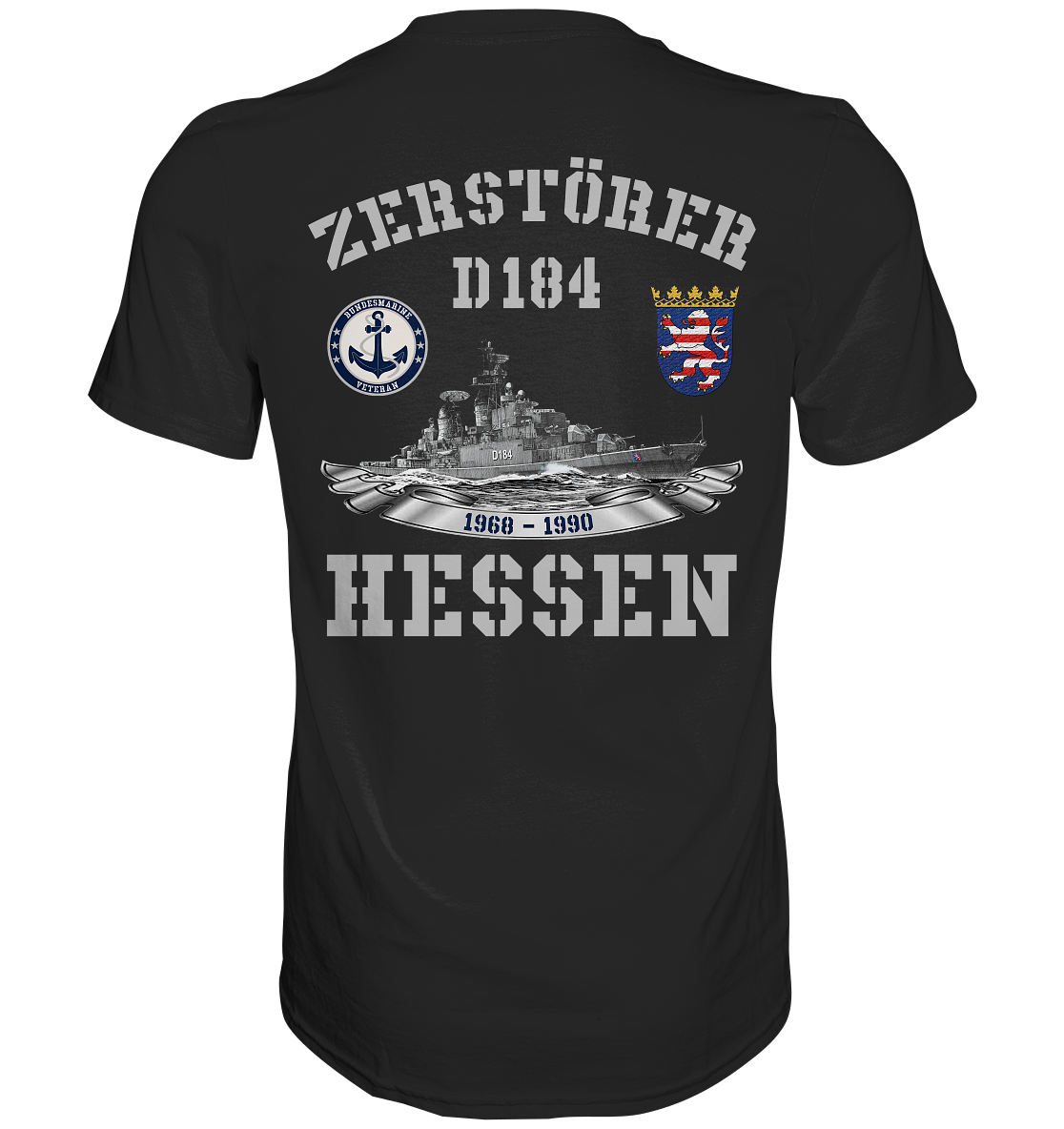 2. ZG Zerstörer D184 HESSEN; beidseitiger Druck - Premium Shirt