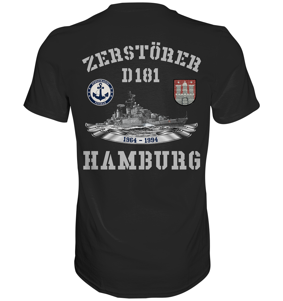 2. ZG Zerstörer D181 HAMBURG; beidseitiger Druck - Premium Shirt