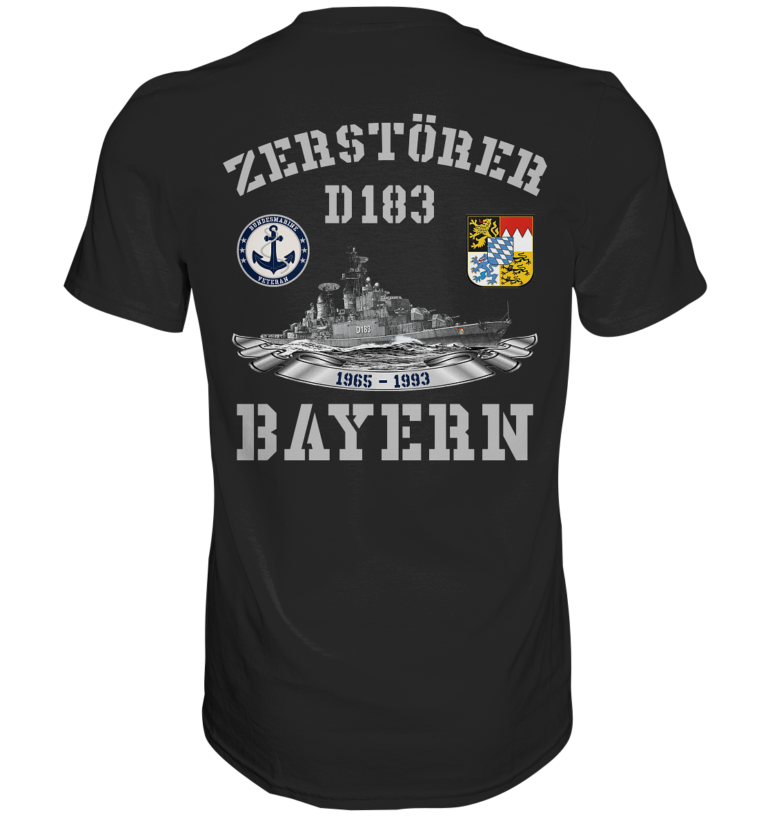 2. ZG Zerstörer D183 BAYERN; beidseitiger Druck - Premium Shirt