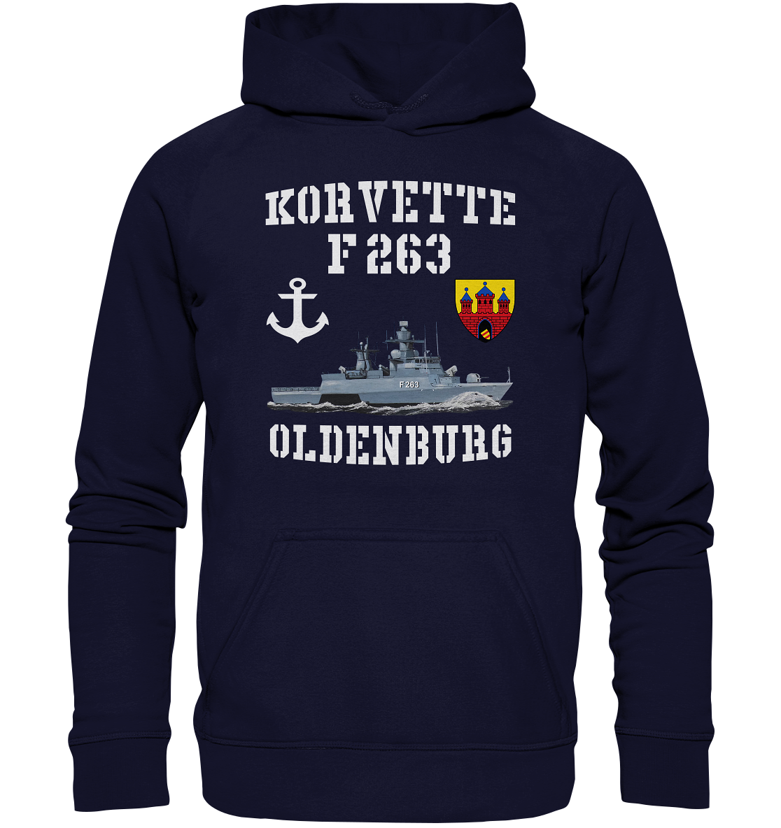 Korvette F263 OLDENBURG Anker - Basic Unisex Hoodie