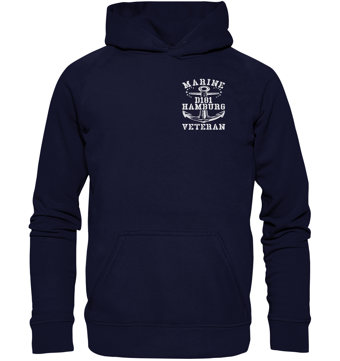 D181 Zerstörer HAMBURG Marine Veteran Brustlogo - Basic Unisex Hoodie