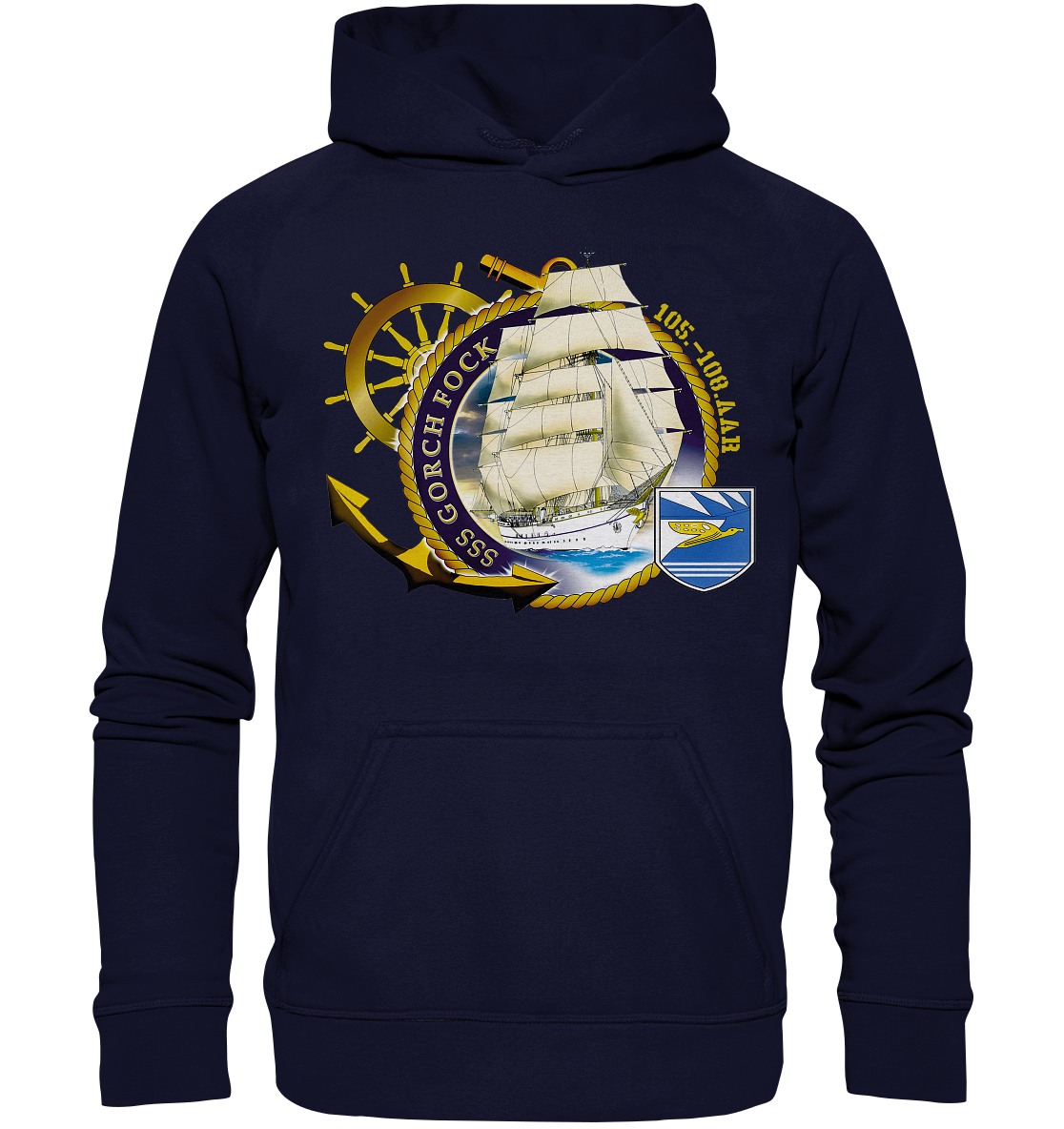 SSS GORCH FOCK 105.-108 AAR beidseitiger Druck - Basic Unisex Hoodie