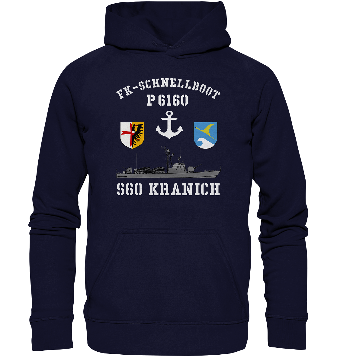 FK-Schnellboot P6160 KRANICH Anker - Basic Unisex Hoodie