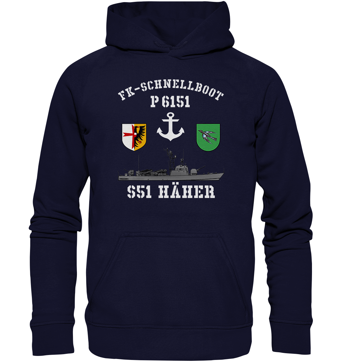 FK-Schnellboot P6151 HÄHER Anker - Basic Unisex Hoodie