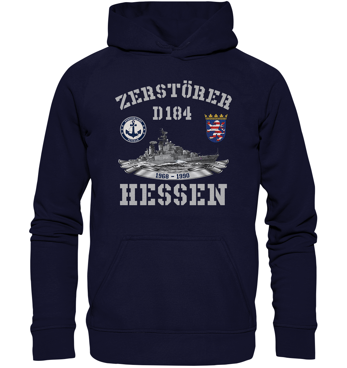 Zerstörer D184 HESSEN Bundesmarine Veteran - Basic Unisex Hoodie