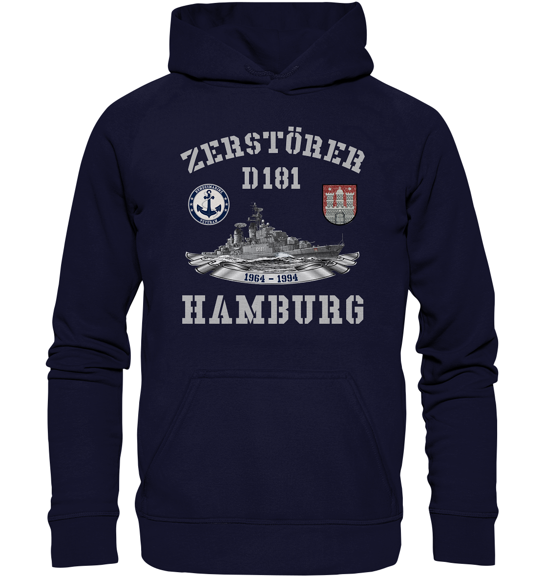 Zerstörer D181 HAMBURG Bundesmarine Veteran - Basic Unisex Hoodie