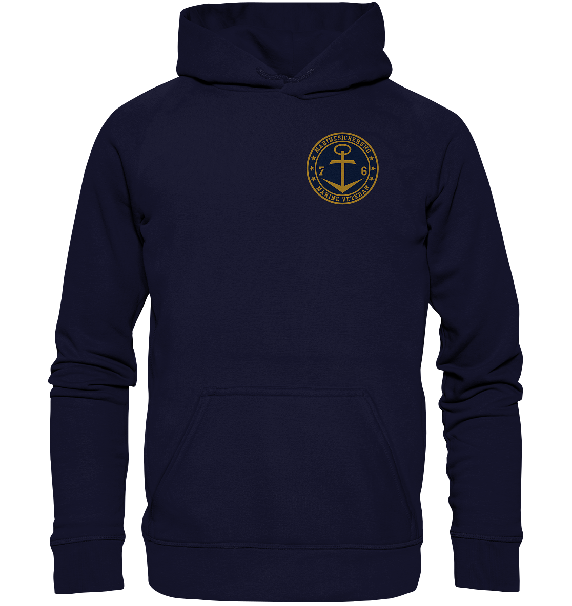 MARINESICHERUNG 76er Marine Veteran Brustlogo - Basic Unisex Hoodie