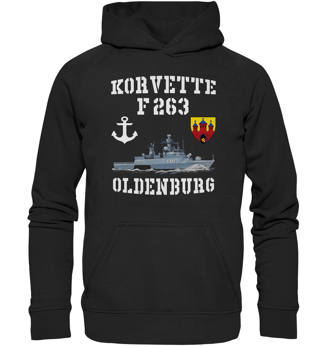 Korvette F263 OLDENBURG Anker - Basic Unisex Hoodie