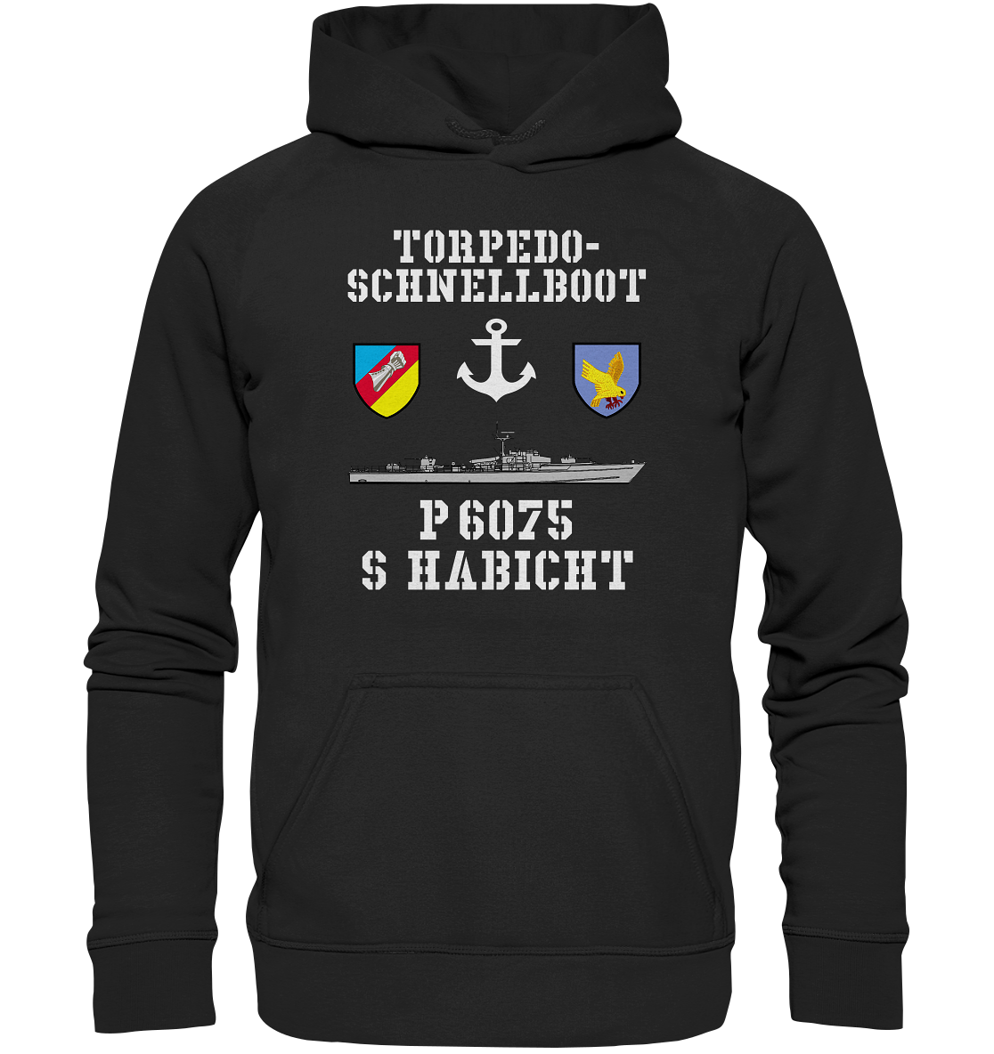 Torpedo-Schnellboot P6075 HABICHT Anker - Basic Unisex Hoodie
