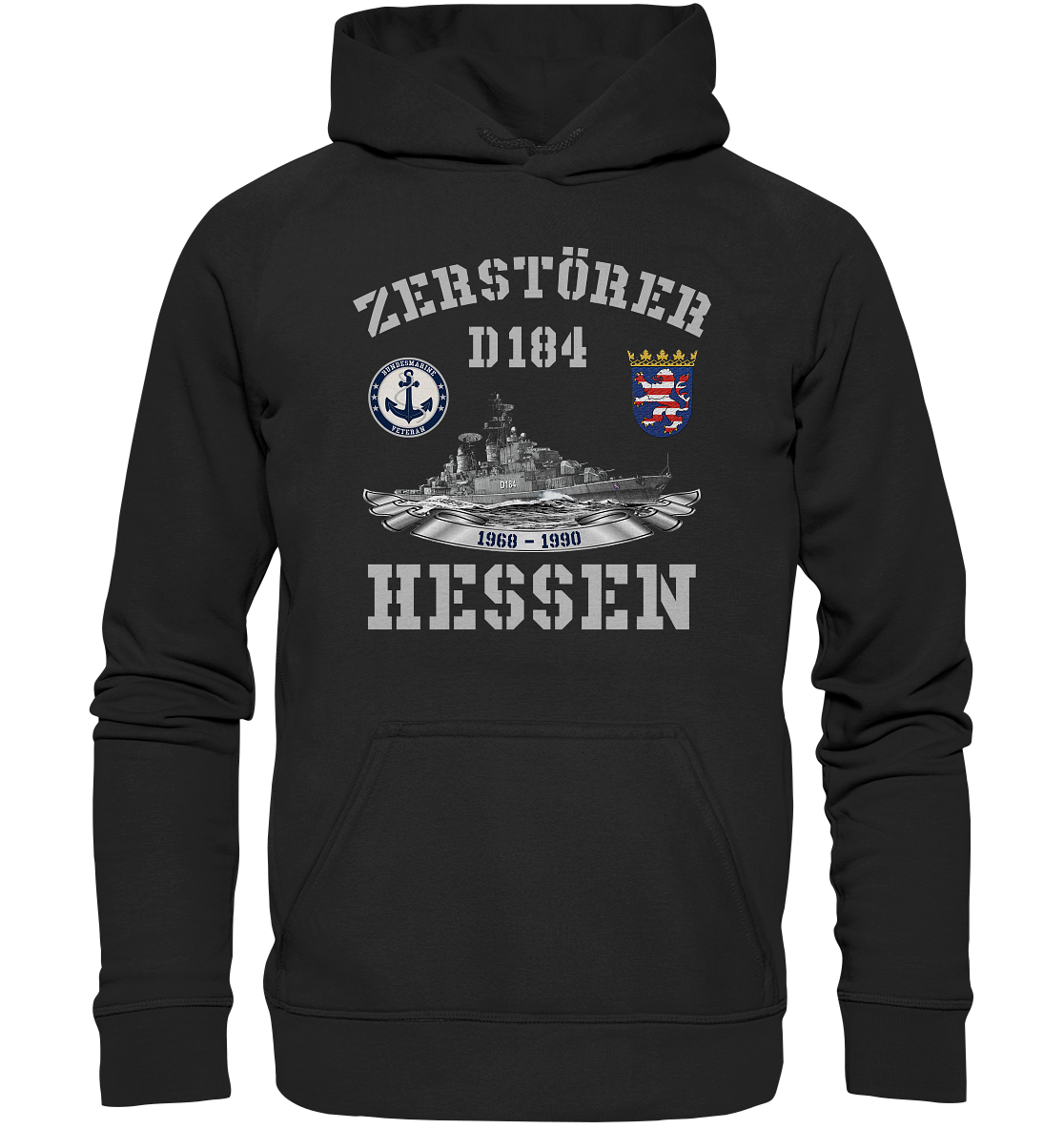 Zerstörer D184 HESSEN Bundesmarine Veteran - Basic Unisex Hoodie