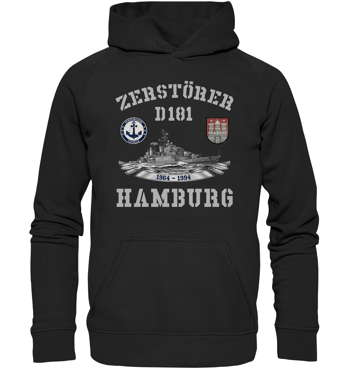 Zerstörer D181 HAMBURG Bundesmarine Veteran - Basic Unisex Hoodie