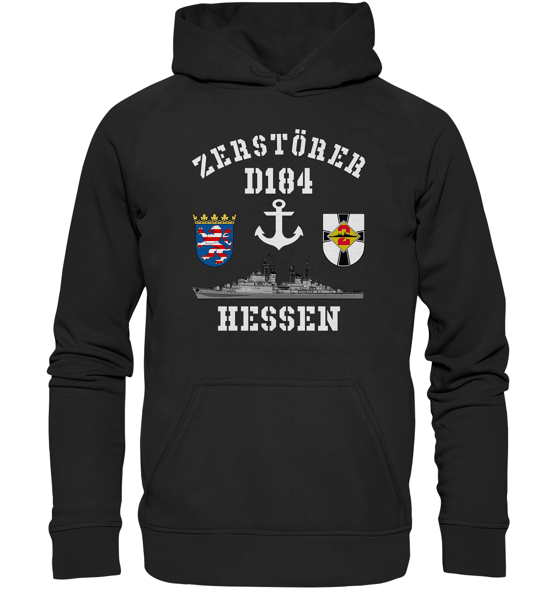 Zerstörer D184 HESSEN Anker - Basic Unisex Hoodie