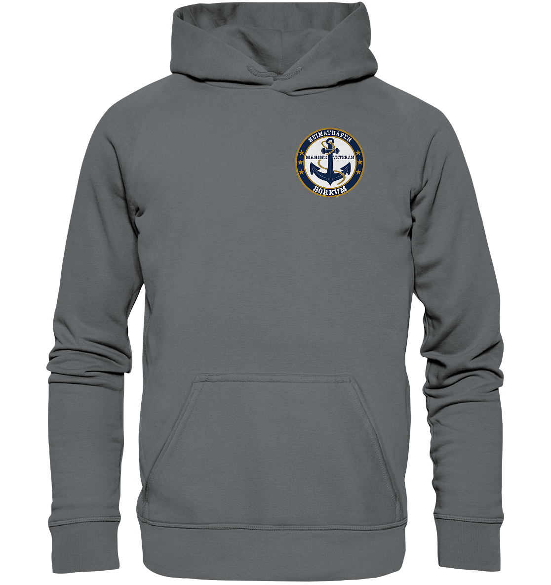 Marine Veteran Heimathafen BORKUM Brustlogo - Basic Unisex Hoodie