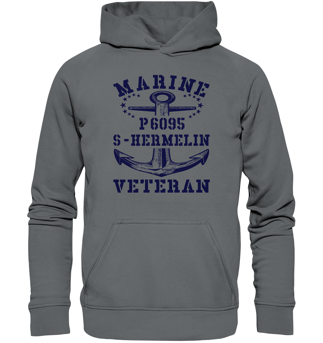 P6095 S-HERMELIN Marine Veteran - Basic Unisex Hoodie
