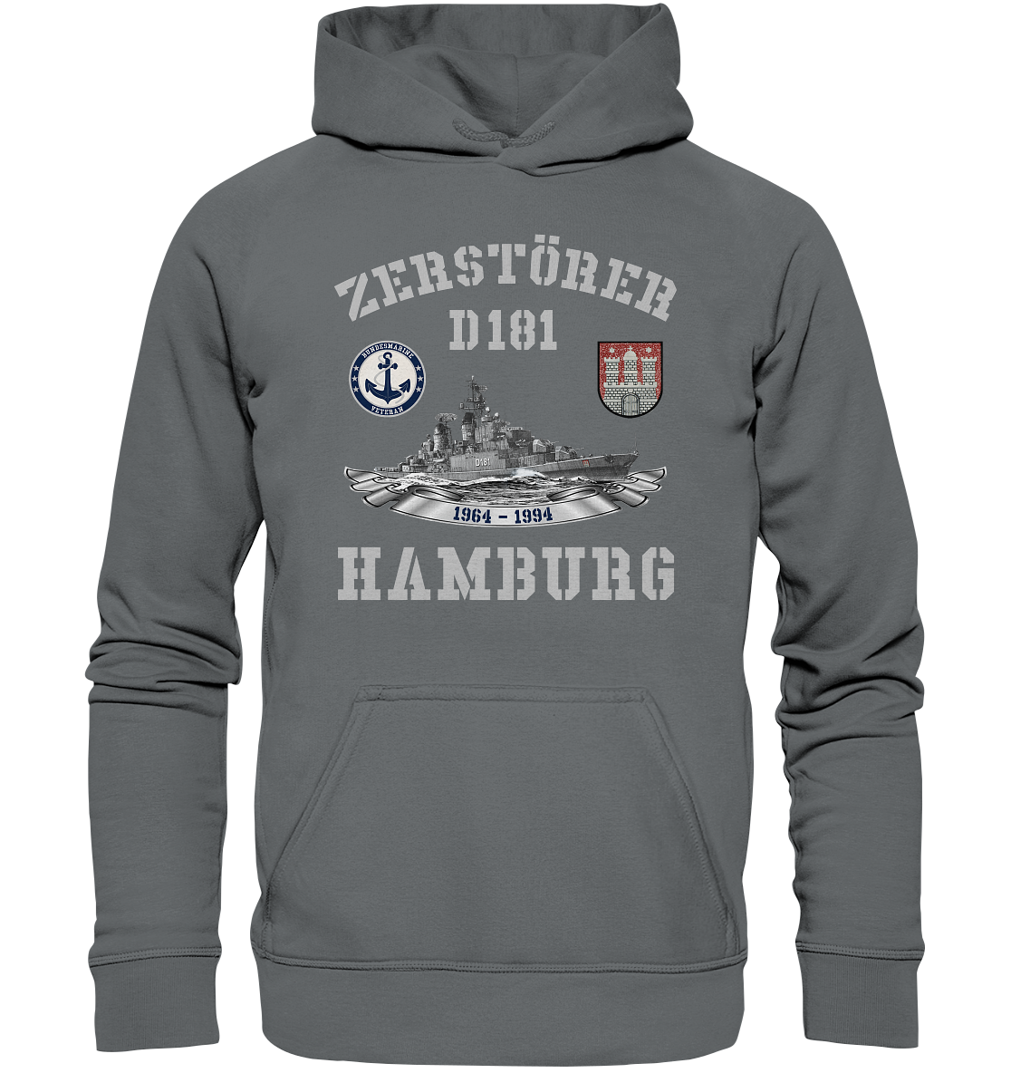 Zerstörer D181 HAMBURG Bundesmarine Veteran - Basic Unisex Hoodie
