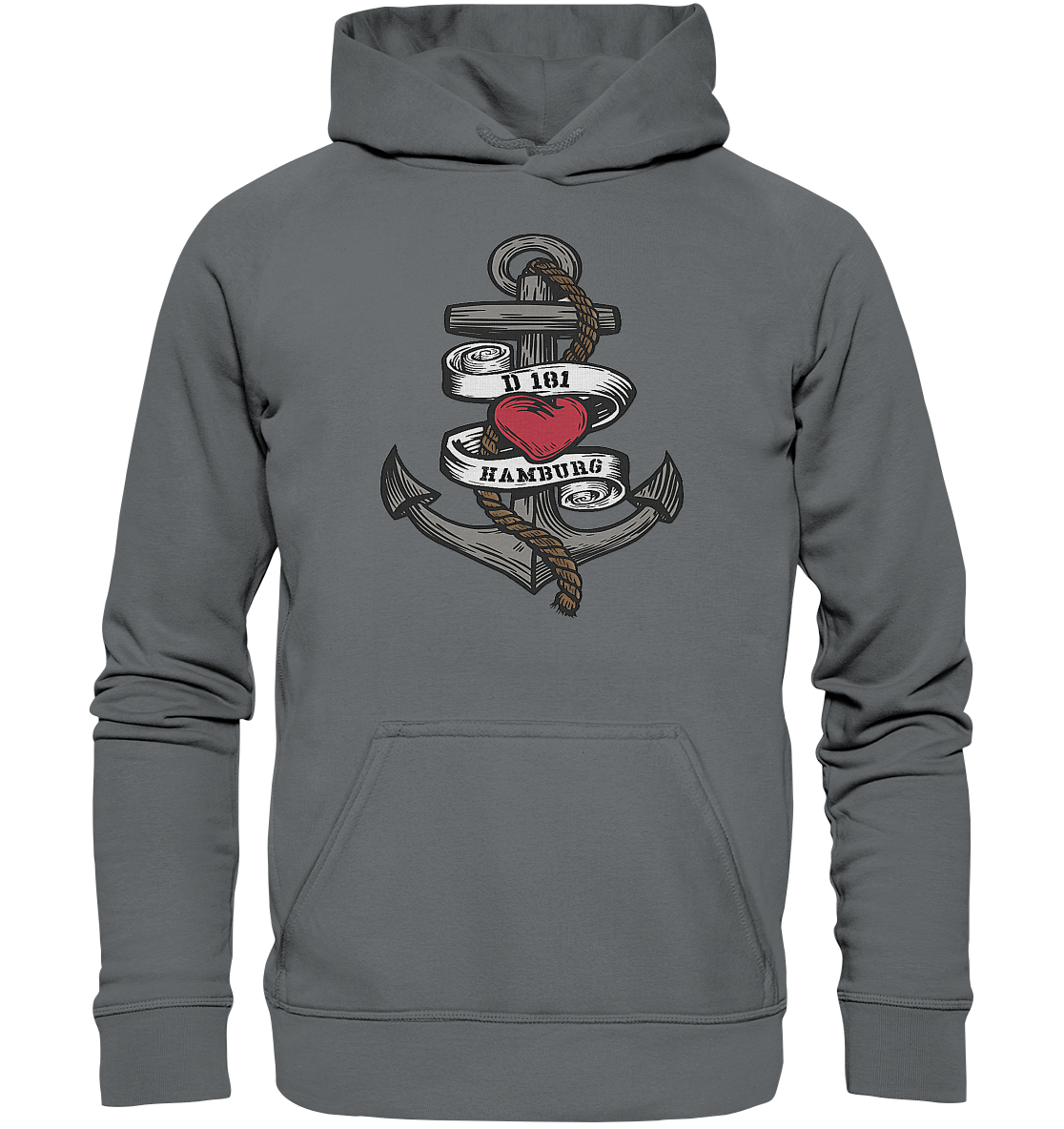 Anker Herz Zerstörer D181 HAMBURG - Basic Unisex Hoodie