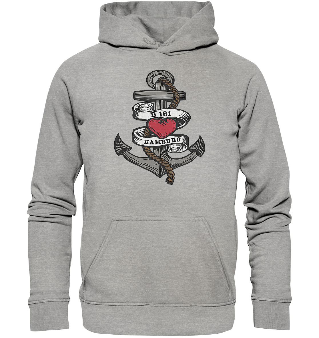 Anker Herz Zerstörer D181 HAMBURG - Basic Unisex Hoodie