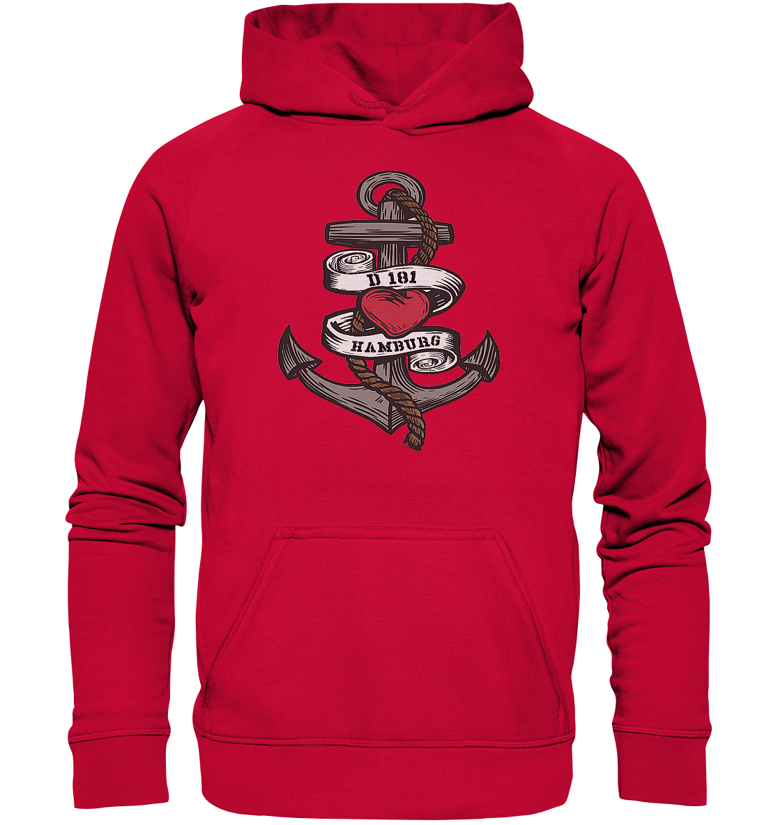 Anker Herz Zerstörer D181 HAMBURG - Basic Unisex Hoodie