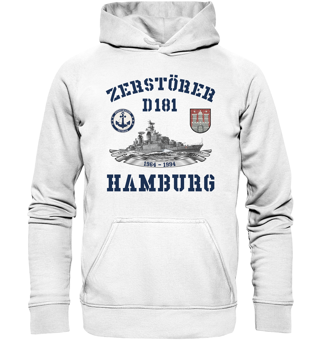 Zerstörer D181 HAMBURG Bundesmarine Veteran - Basic Unisex Hoodie