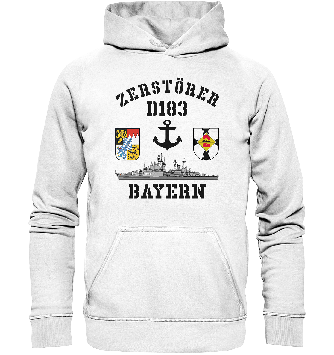 Zerstörer D183 BAYERN Anker - Basic Unisex Hoodie