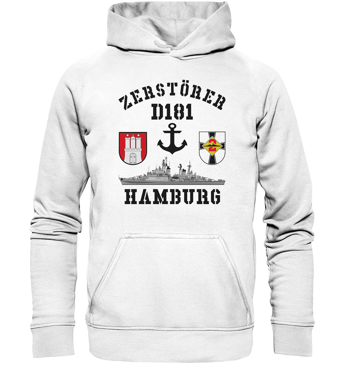 Zerstörer D181 HAMBURG Anker - Basic Unisex Hoodie