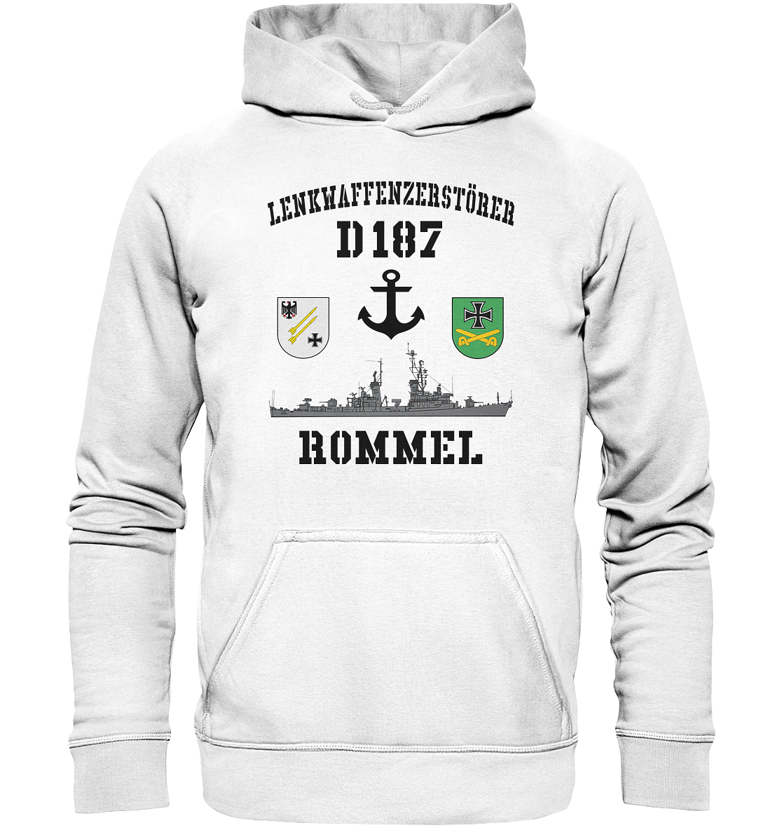 Lenkwaffenzerstörer D187 ROMMEL Anker - Basic Unisex Hoodie