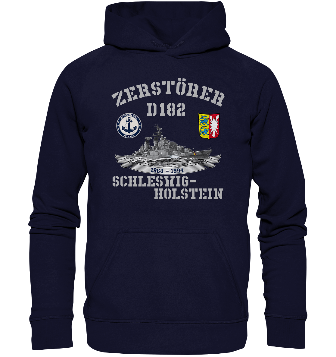 Zerstörer D182 SCHLESWIG-HOLSTEIN Bundesmarine Veteran - Basic Unisex Hoodie XL